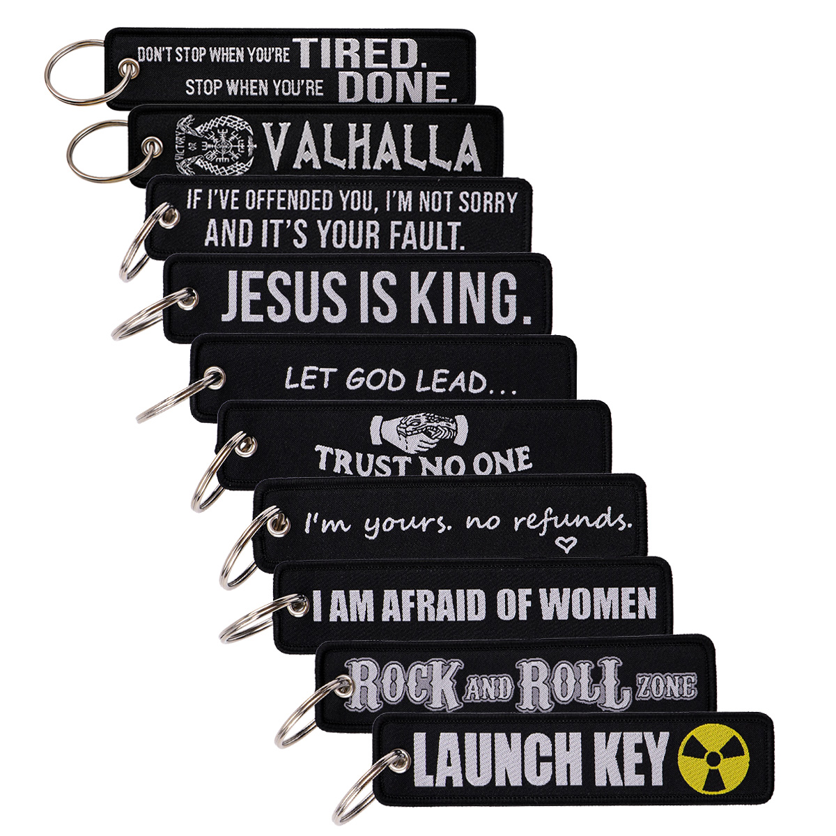 Porte-clés brodé noir, citatio - Car Accessories Quotation avis et prix