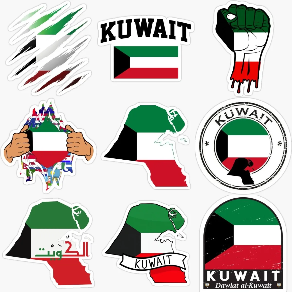 KWT koweït drapeau carte emblè - Car Accessories Kuwait avis et prix